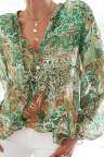 Women's Blouses Floral Print Lantern Sleeve Blouse