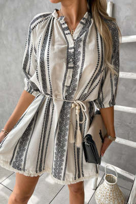 Women's Dresses Floral Geometric Print Tassels Mini Dress