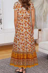 Women's Dresses Floral Print Drawstring Maxi Dress