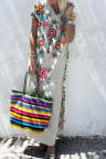 Women's Dresses Floral Print Tassels Maxi Dress