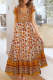 Women's Dresses Floral Print Drawstring Maxi Dress