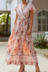 Women's Dresses Floral Tribal Print Belted Maxi Dress