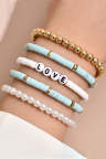 Women's Bracelets Colorful Soft Pottery Retro Pearl Five-piece Set
