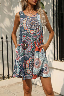 Women's Dresses Tribal Floral Print Mini Dress