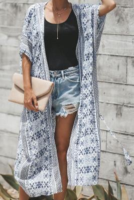 Black Bohemian Style Tie Kimono