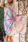 Spaghetti Straps Crossed Back Tie-dye Midi Dress