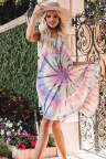 Spaghetti Straps Crossed Back Tie-dye Midi Dress