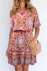 Women's Dresses Tribal Print Off Shoulder Mini Dress