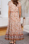 Women's Dresses Floral Print Drawstring Maxi Dress