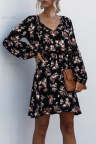 Women's Dresses Floral Print Lantern Sleeve Mini Dress