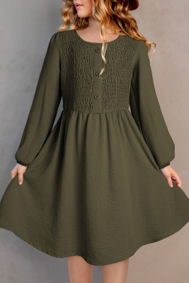 Jungle Green Girl's smocked dress TZ61778-P609