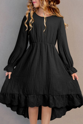 Black Girl's Cotton Casual Dress TZ61784-P2