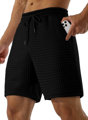 JMIERR Mens Casual Shorts Relaxed Fit Comfy Stretch Elastic Waist Drawstring Sweat Short 7 inch Inseam Lounge Summer Lightweight Shorts with Pockets MC731091-P2