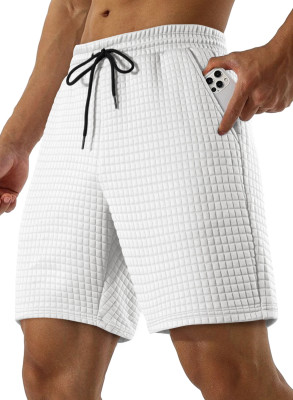 JMIERR Mens Casual Shorts Relaxed Fit Comfy Stretch Elastic Waist Drawstring Sweat Short 7 inch Inseam Lounge Summer Lightweight Shorts with Pockets MC731091-P1
