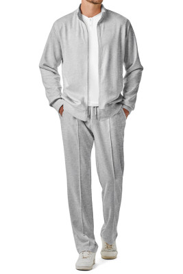 JMIERR Men's Sweatsuit Tracksuit 2 Piece Set Full Zip Casual Jogging Suits with Jogger Jackets and Pants Warm Up OutfitsGray se't MC62243-P11
