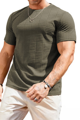JMIERR Mens T-Shirt Casual Stretch Solid Crewneck Short Sleeve Tees Textured Shirts MC2522247-P609