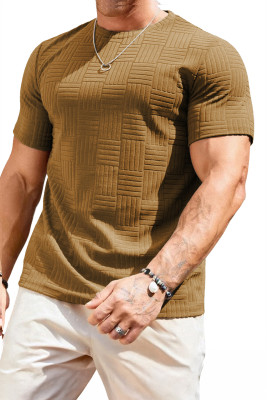 JMIERR Mens T-Shirt Casual Stretch Solid Crewneck Short Sleeve Tees Textured Shirts MC2522247-P407
