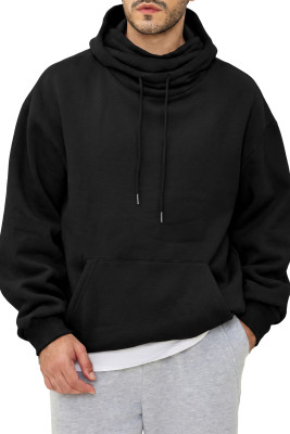 JMIERR Men’s Fleece Hoodie Pullover with Kangaroo Pocket Warm Hoodies with Pull-Up Neck Coverage for Fall Winter MC253943-P2