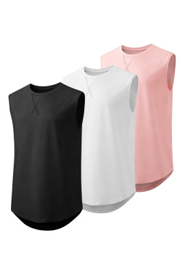 JMIERR Mens 3 Pack Muscle Cotton Tank Top Hipster Hip Hop Longline Crewneck Sleeveless Shirts MC256445-P10222