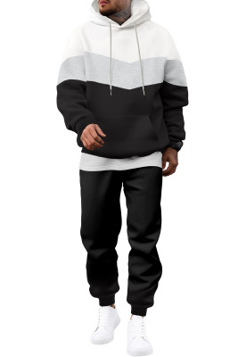 JMIERR Men's Hoodie Tracksuit 2 Pieces Set Novelty Color Block Pullover Fleece Hoodies Long Sleeve Casual Sweatshirt MC62231-P1