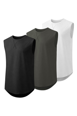 JMIERR Mens 3 Pack Muscle Cotton Tank Top Hipster Hip Hop Longline Crewneck Sleeveless Shirts MC256445-P2122