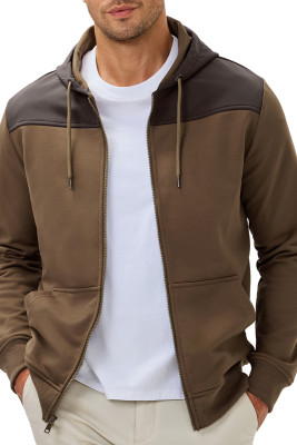 JMIERR Men Hoodie Zip Up Casual Drawstring Hooded Jacket with Pockets Workout Hiking Sweatshirt MC253848-P17