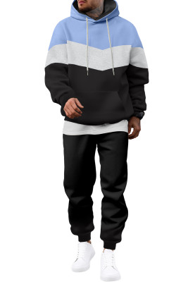 JMIERR Men's Hoodie Tracksuit 2 Pieces Set Novelty Color Block Pullover Fleece Hoodies Long Sleeve Casual Sweatshirt MC62231-P304
