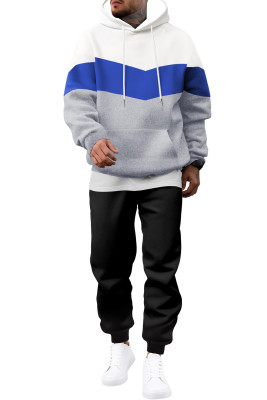 JMIERR Men's Hoodie Tracksuit 2 Pieces Set Novelty Color Block Pullover Fleece Hoodies Long Sleeve Casual Sweatshirt MC62231-P6011