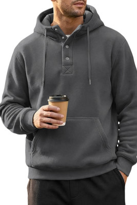 JMIERR Mens Casual Hoodie Pullover Quarter Button Drawstring Fleece Fall Winter Shirts with Pocket MC253931-P2011