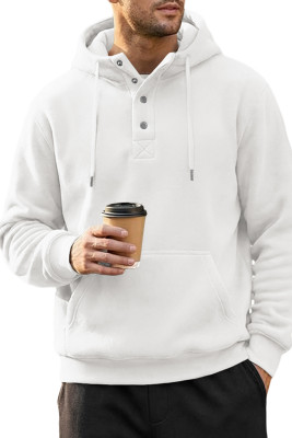 JMIERR Mens Casual Hoodie Pullover Quarter Button Drawstring Fleece Fall Winter Shirts with Pocket MC253931-P1