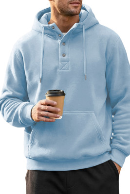 JMIERR Mens Casual Hoodie Pullover Quarter Button Drawstring Fleece Fall Winter Shirts with Pocket MC253931-P804