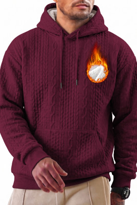 JMIERR Men's Sherpa Lined Textured Sweatshirts with Pocket MC253855-P503