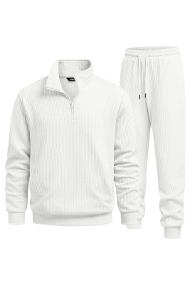 JMIERR Men's 2 Piece Ribbed Tracksuit Quarter Zip Sweatsuit Set MC62288-P1