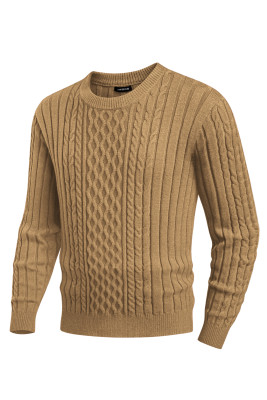 JMIERR Men's Crewneck Cable Knit Pullover Sweater MC276064-P1016