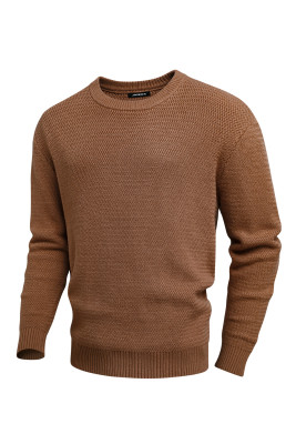 JMIERR Men's Ripple Textured Crewneck Knit Sweater MC276063-P16