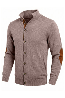 JMIERR Men's Stand Collar Knit Button Up Cardigan Sweater MC27205-P6016