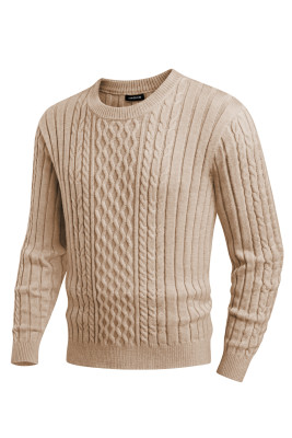 JMIERR Men's Crewneck Cable Knit Pullover Sweater MC276064-P16