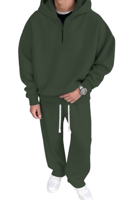 JMIERR Men's 2 Piece Outfits Quarter-Zip Hoodie Sweatshirt Tracksuit & Joggers Sweatpants Sweatsuit Set Four Leaf Clover set MC62277-P2909