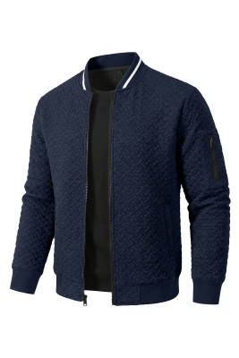 JMIERR Men's Textured Full Zip Bomber Jacket Multi Pockets MC851583-P605