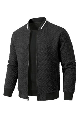 JMIERR Men's Textured Full Zip Bomber Jacket Multi Pockets t MC851583-P2