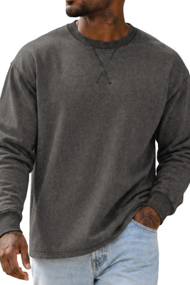 JMIERR Men's Acid Washed Long Sleeve Cotton T Shirt Muscle Vintage Crew Neck Casual Workout Basic Tee MC2522330-P2011