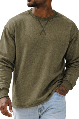JMIERR Men's Acid Washed Long Sleeve Cotton T Shirt Muscle Vintage Crew Neck Casual Workout Basic Tee MC2522330-P2909