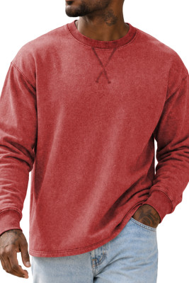 JMIERR Men's Acid Washed Long Sleeve Cotton T Shirt Muscle Vintage Crew Neck Casual Workout Basic Tee MC2522330-P703