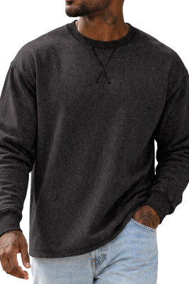 JMIERR Men's Acid Washed Long Sleeve Cotton T Shirt Muscle Vintage Crew Neck Casual Workout Basic Tee MC2522330-P2