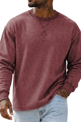 JMIERR Men's Acid Washed Long Sleeve Cotton T Shirt Muscle Vintage Crew Neck Casual Workout Basic Tee MC2522330-P5017