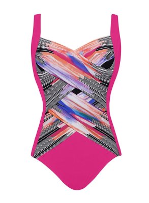 Rose Colorful Cross One Piece Swimsuit LC412047-6