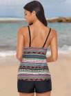 Geometry Printed Adjustable Tankini Top