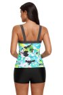 Green Abstract Printed Camisole Tankini Top