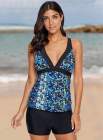 Sexy V-Neck Floral Tankini Top