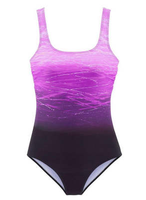 Purple Gradient  Criss Cross  Back  One Piece Swimsuit LC410722-8